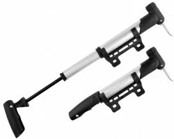 Насос HP-11 телескопический, диам. 27 мм, длина 235мм, автовентиль/Presta/Dunlop, серебристый 320011