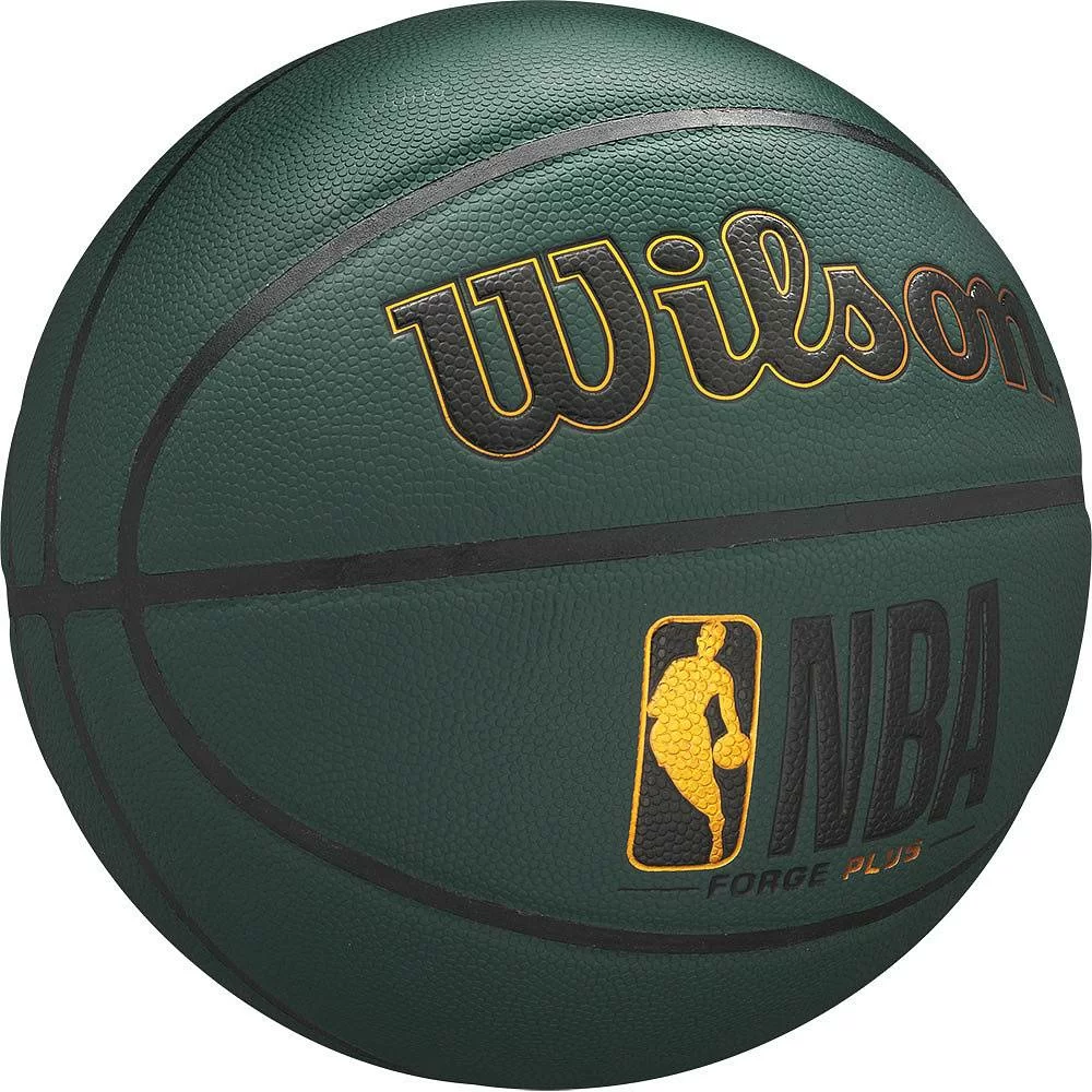 Реальное фото Мяч баскетбольный Wilson NBA Forge Plus размер №7 зеленый WTB8103XB07 от магазина Спортев