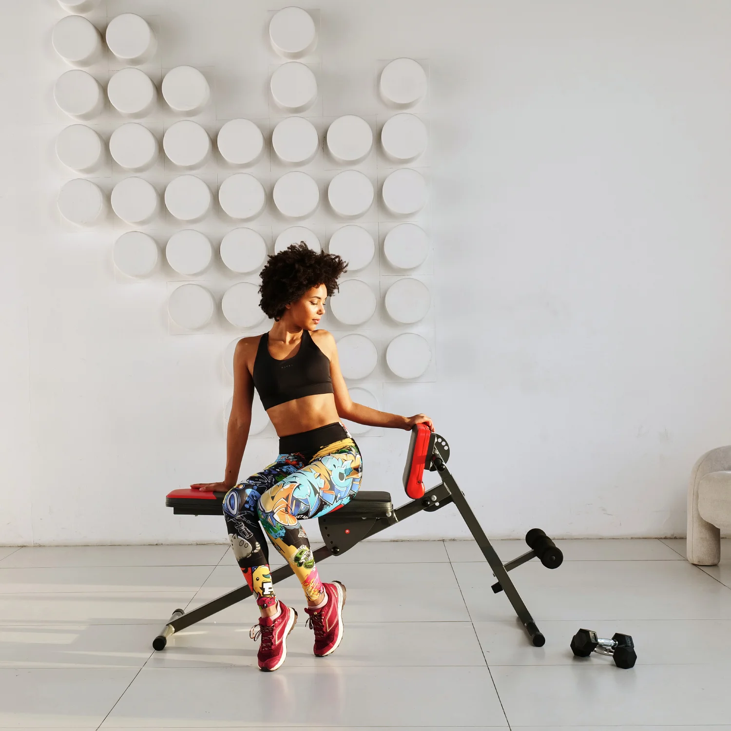 Реальное фото Скамья для пресса/ гиперэкстензия DFC D1107 от магазина Спортев