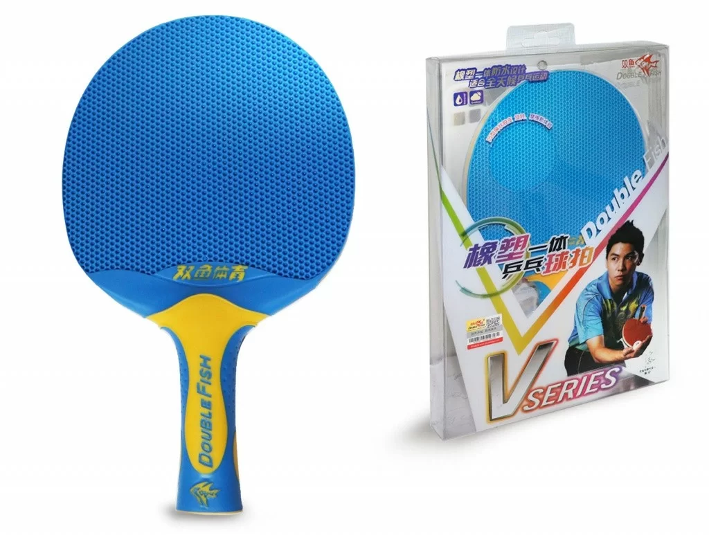 Реальное фото Ракетка для настольного тенниса Double Fish series plastik blue V1 от магазина СпортЕВ