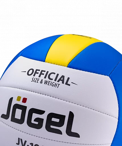 Реальное фото Мяч волейбольный Jogel JV-100 синий/желтый 19883 от магазина СпортЕВ