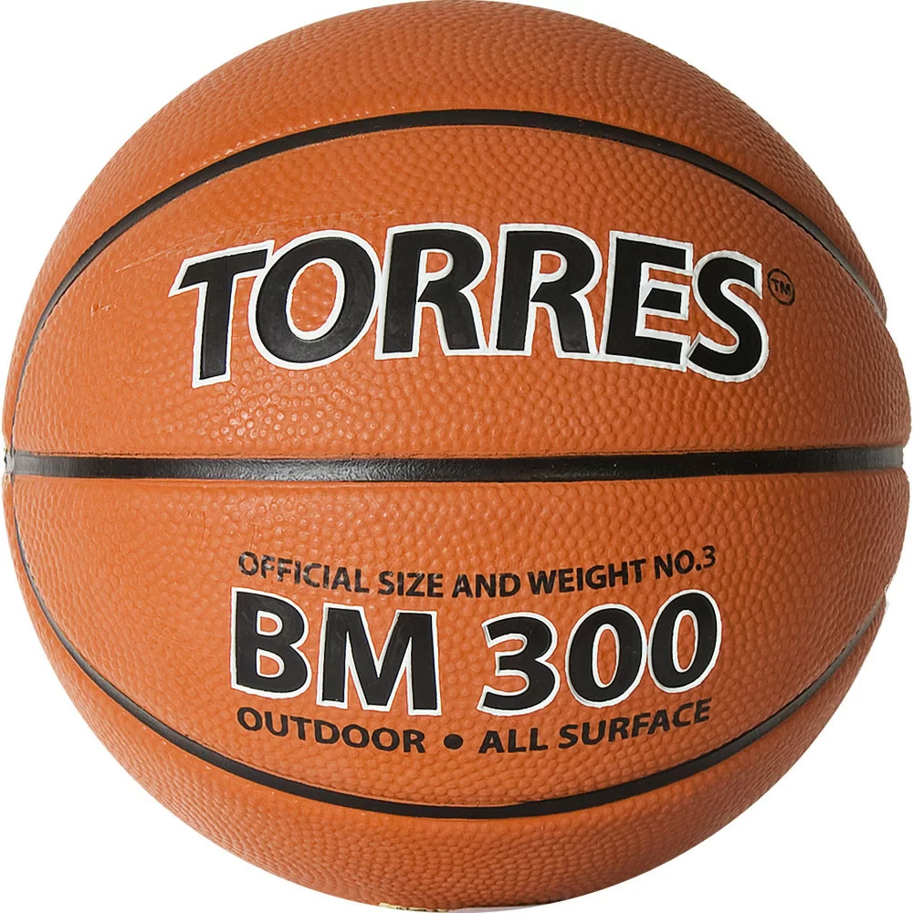 Реальное фото Мяч баскетбольный Torres BM300 размер №3 резина темно-оранж-черный B02013 от магазина СпортЕВ