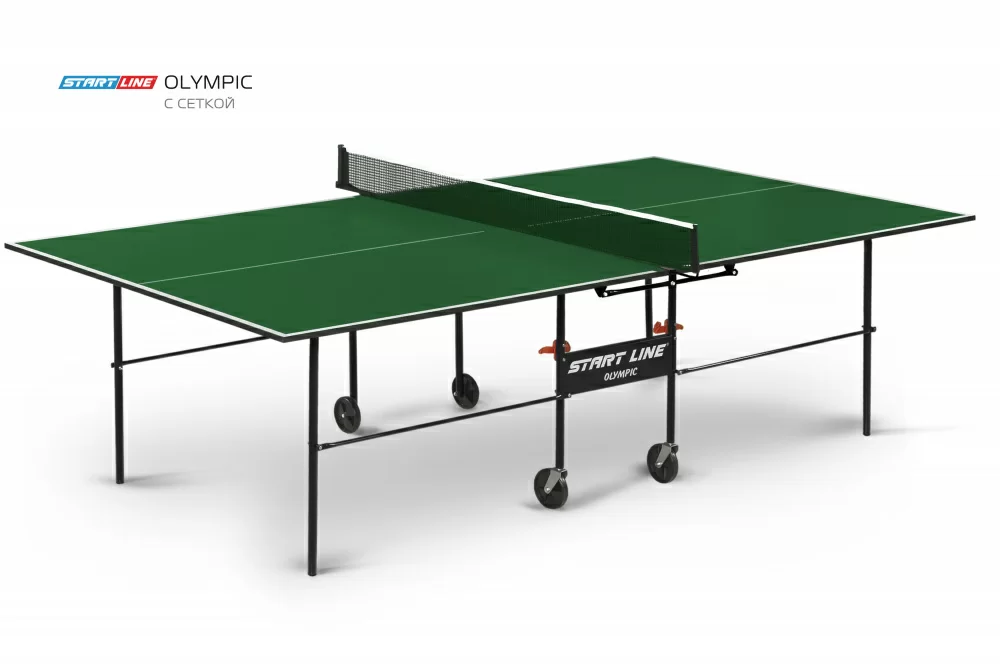 Реальное фото Теннисный стол Start Line Olympic green с сеткой от магазина СпортЕВ