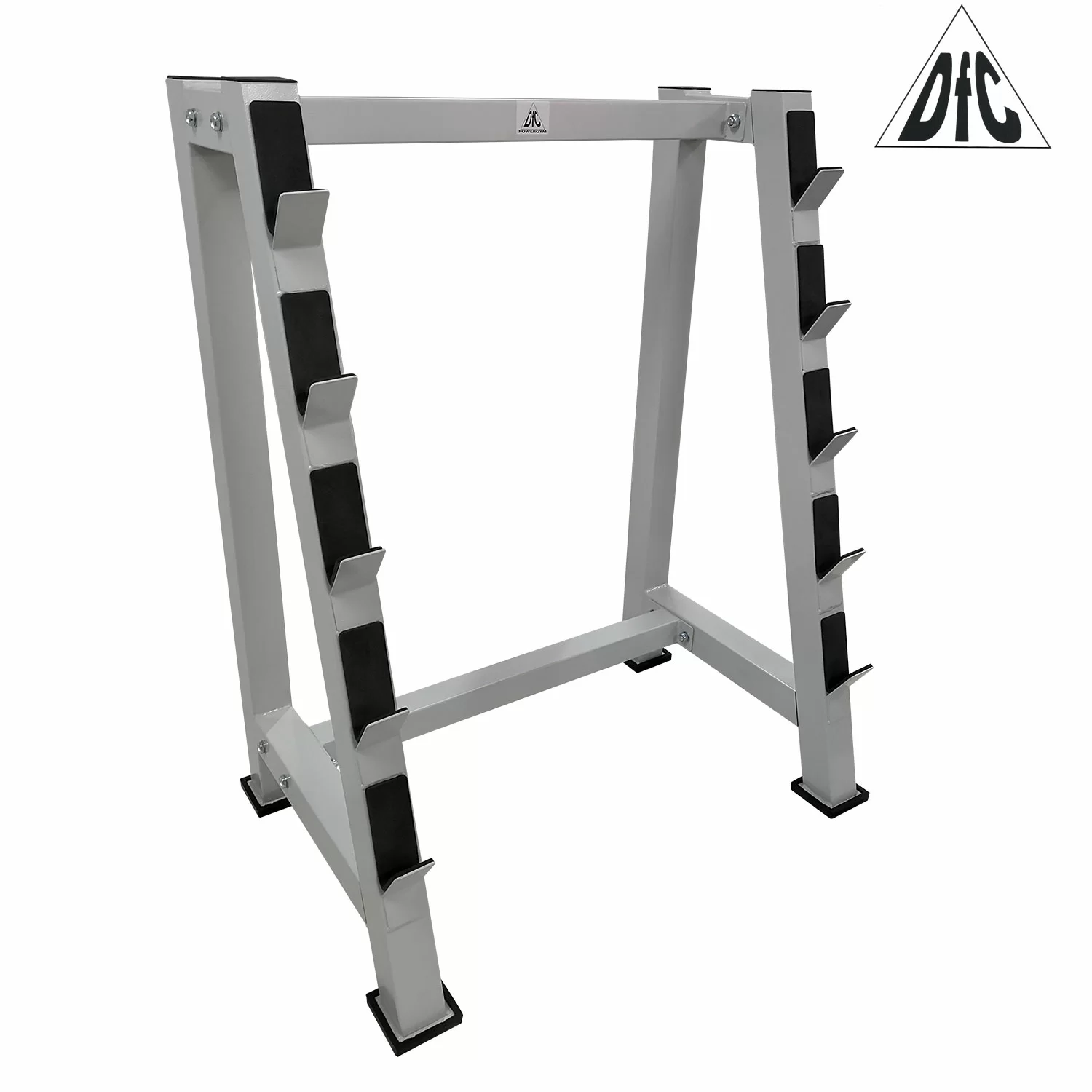 Реальное фото Стойка для хранения 5 грифов DFC Powergym RA769G серый от магазина Спортев