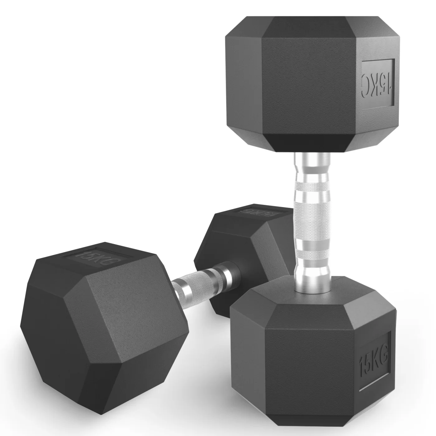 Реальное фото Гантель гексагональная UNIX Fit обрезиненная 15 кг / шт от магазина Спортев