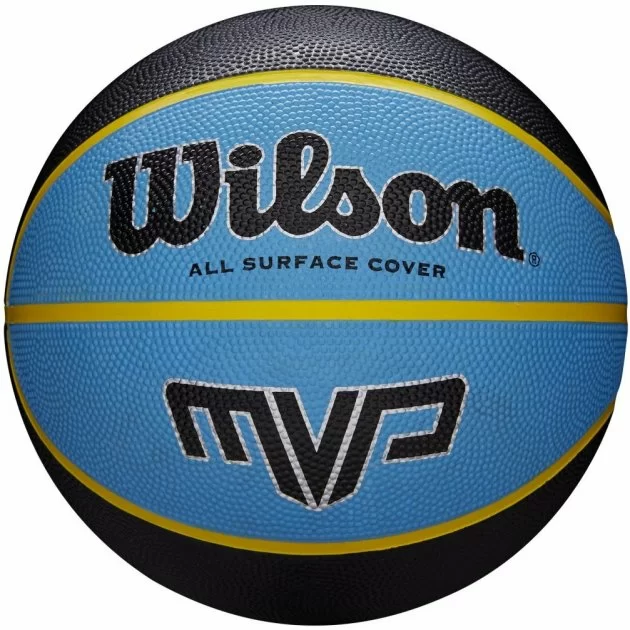 Реальное фото Мяч баскетбольный Wilson MVP размер №7 резина сине-черный WTB9019XB07 от магазина СпортЕВ