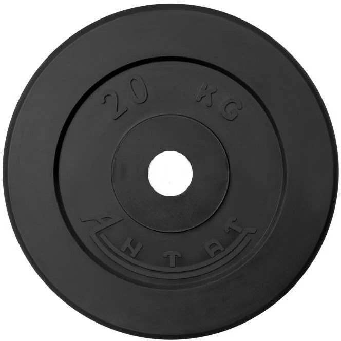 Реальное фото Диск d 26 мм Антат тренировочный обрезиненный 20 кг черный ДтА-20-26 от магазина СпортЕВ