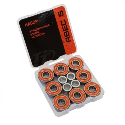 Подшипники набор ABEC 5 608RS 8 шт.+8 шайб+4 спейсера В пластиковой коробке
