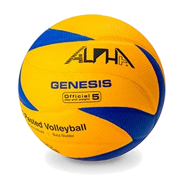 Реальное фото Мяч волейбольный AlphaKeepers Genesis T5 6501 микрофибра желтый/синий 21867 от магазина Спортев