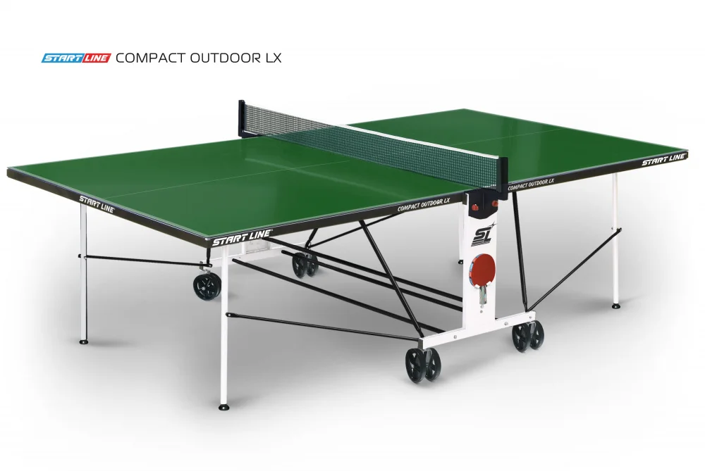 Стол теннисный Compact-2 LX Всепогодный Зелёный Реальное фото Стол теннисный Compact-2 LX Всепогодный Зелёный от магазина Спортев