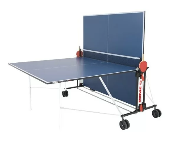 Реальное фото Теннисный стол DONIC OUTDOOR ROLLER FUN BLUE с сеткой 4мм 230234-B от магазина СпортЕВ