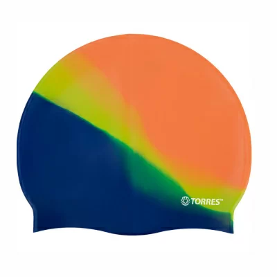 Реальное фото Шапочка для плавания Torres Flat силикон оранж-мультиколор SW-12202MG от магазина СпортЕВ