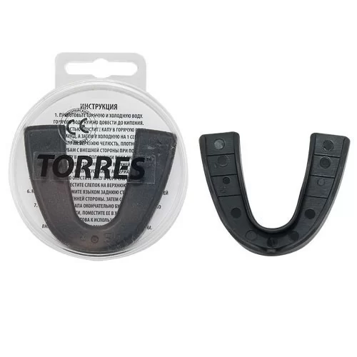 Реальное фото Капа одночелюстная Torres евростандарт термопластичная черная PRL1023BK от магазина СпортЕВ