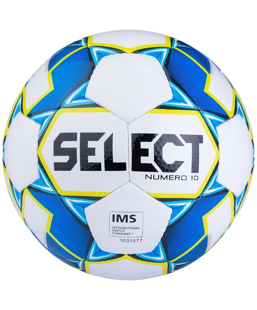 Реальное фото Мяч футбольный Select Numero 10 IMS №5 белый/синий/зеленый 810508 от магазина СпортЕВ