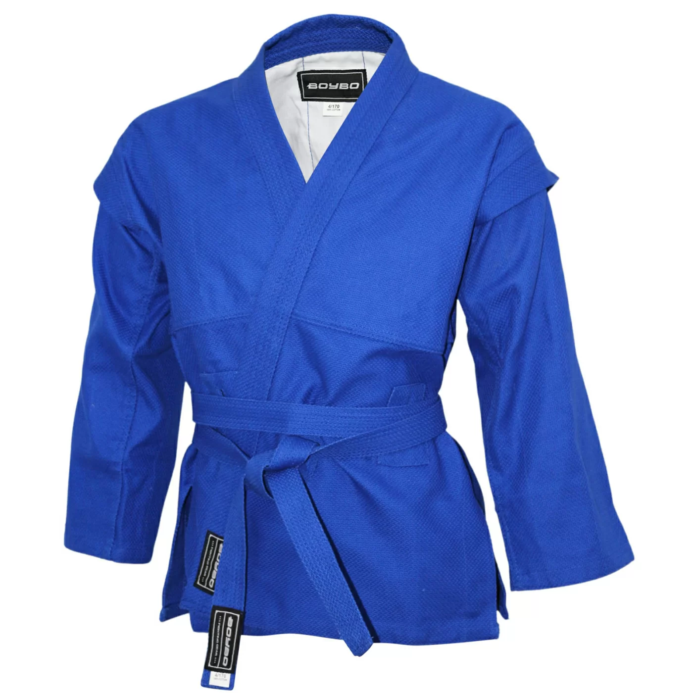 Реальное фото Куртка для самбо BoyBo синяя BSJ120 от магазина СпортЕВ