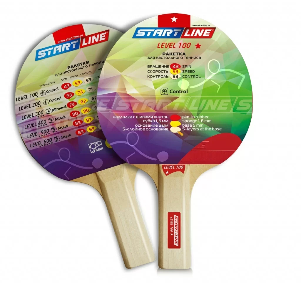 Реальное фото Ракетка для настольного тенниса Start line Level 100 New (прямая) 12203 от магазина СпортЕВ