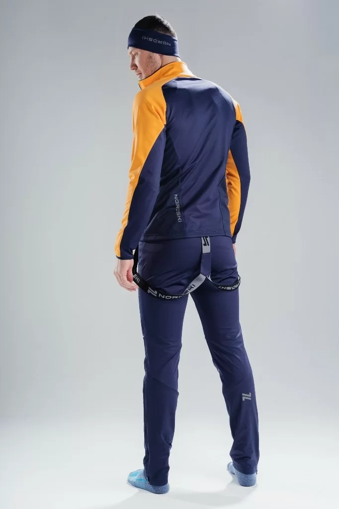 Реальное фото Куртка разминочная Nordski Premium orange/blueberry NSM443257 от магазина Спортев