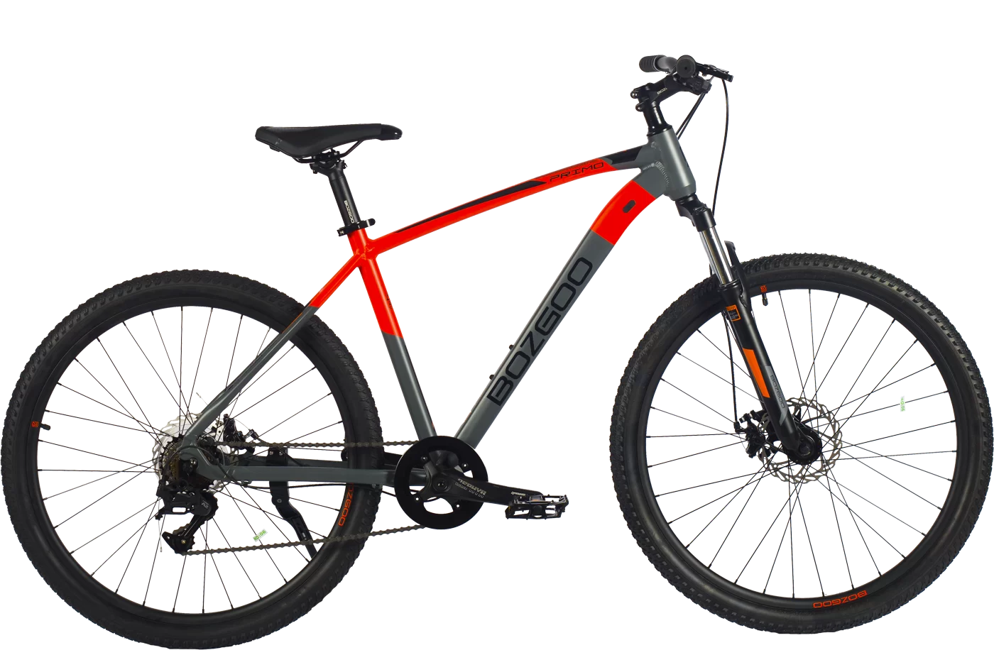 Реальное фото Велосипед BOZGOO Primo 27,5" серый/оранжевый 24359 от магазина Спортев