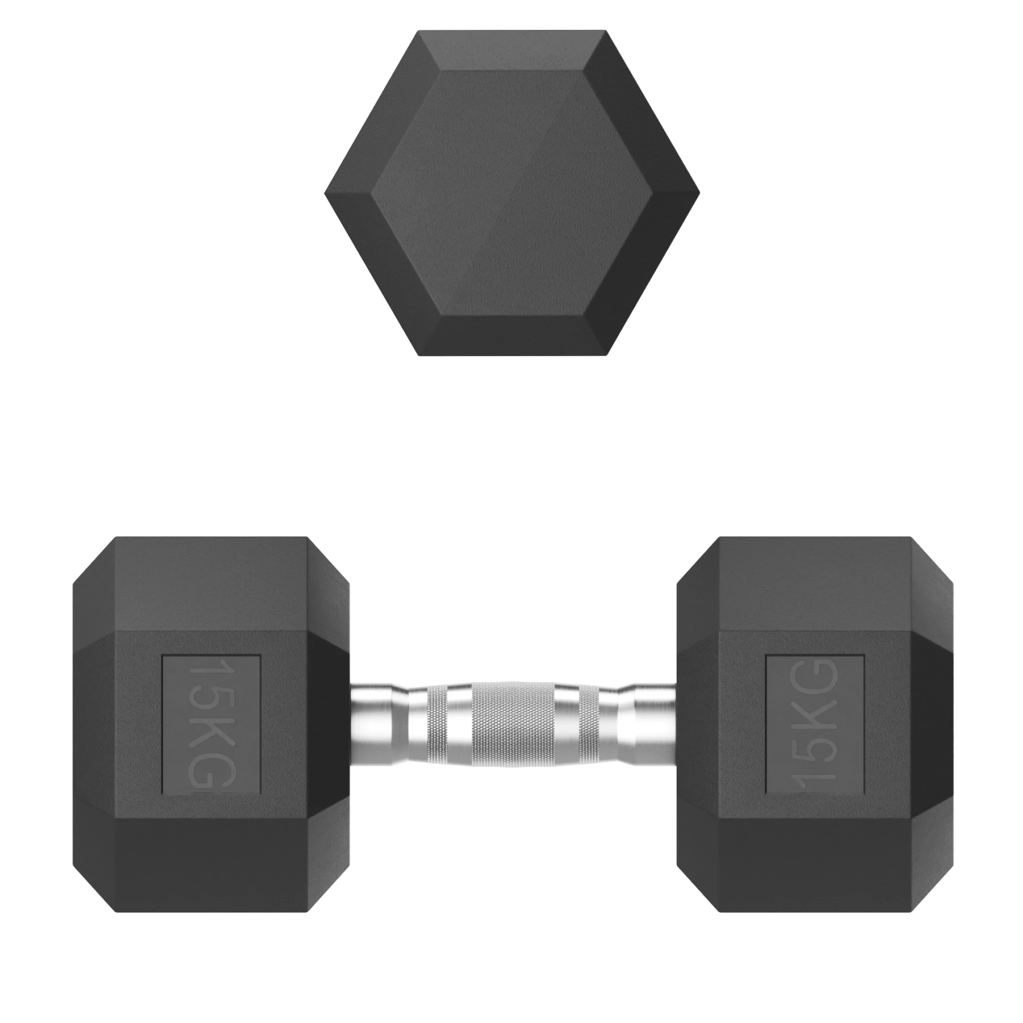 Реальное фото Гантель гексагональная UNIX Fit обрезиненная 15 кг / шт от магазина Спортев