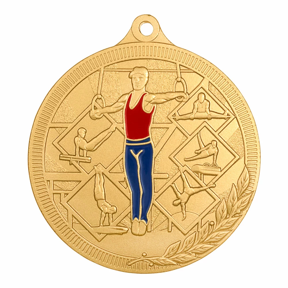 Реальное фото Медаль MZP 590-55/G гимнастика мужская (D-55мм, s-2 мм) от магазина СпортЕВ