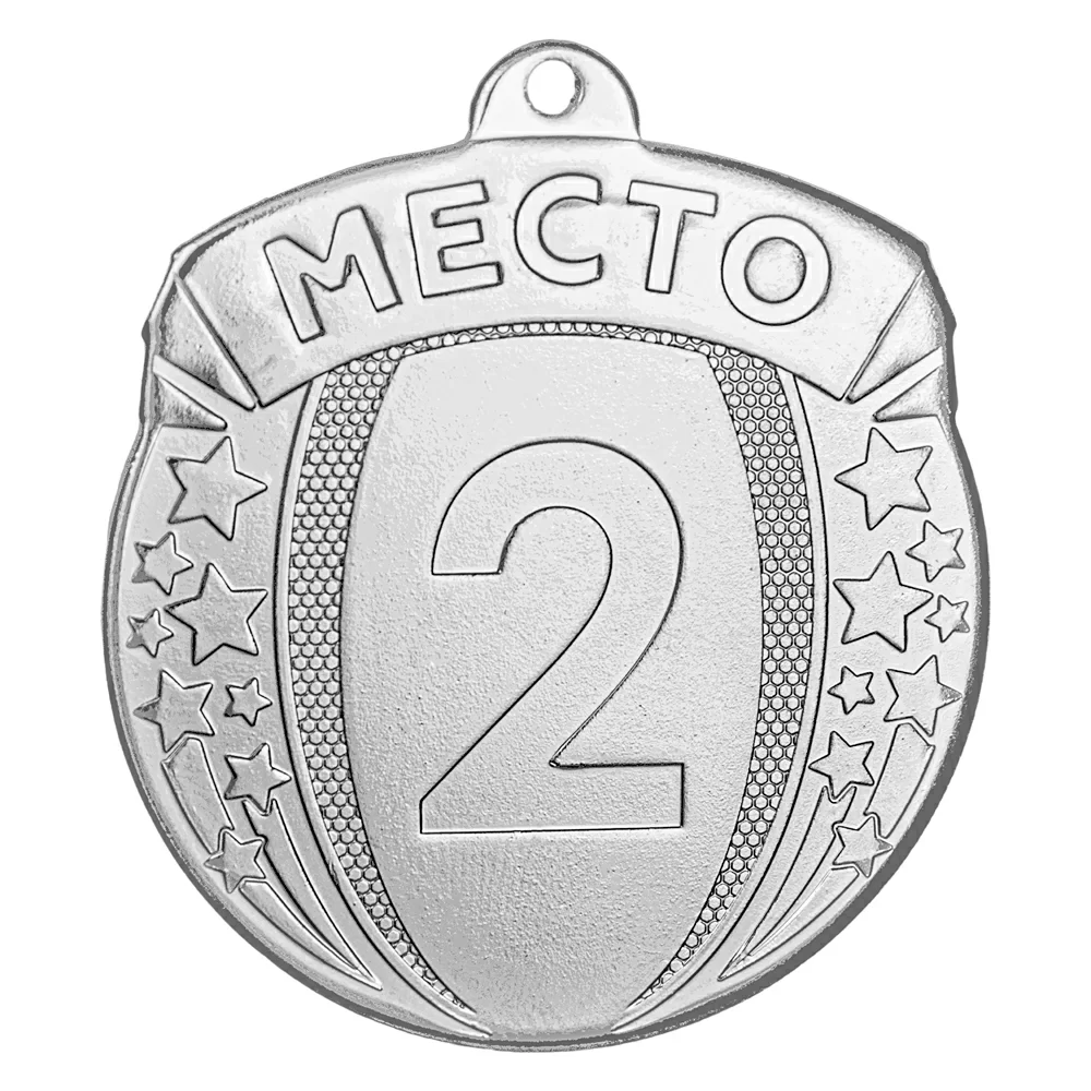 Реальное фото Медаль MZ 113-55/S 2 место (D-55мм, s-2мм) от магазина СпортЕВ