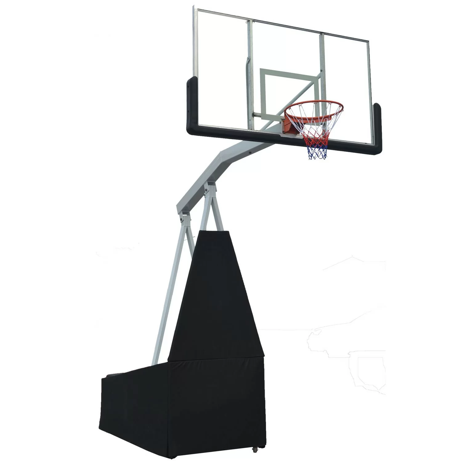 Реальное фото Баскетбольная мобильная стойка DFC STAND72G 180x105CM стекло (семь коробов) от магазина СпортЕВ