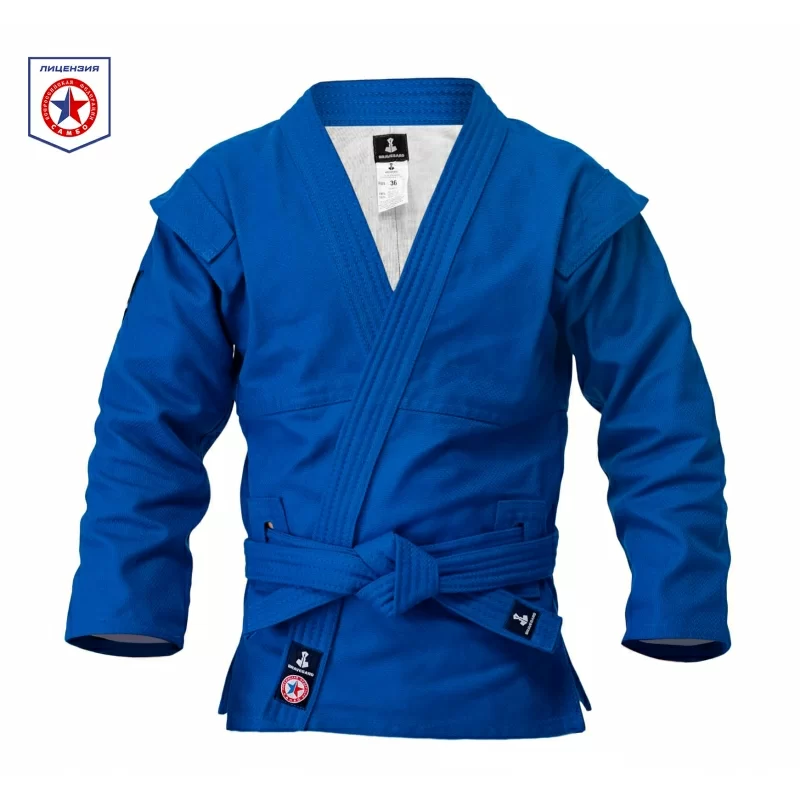 Реальное фото Куртка для самбо ВФС Bravegard Ascend синяя от магазина СпортЕВ