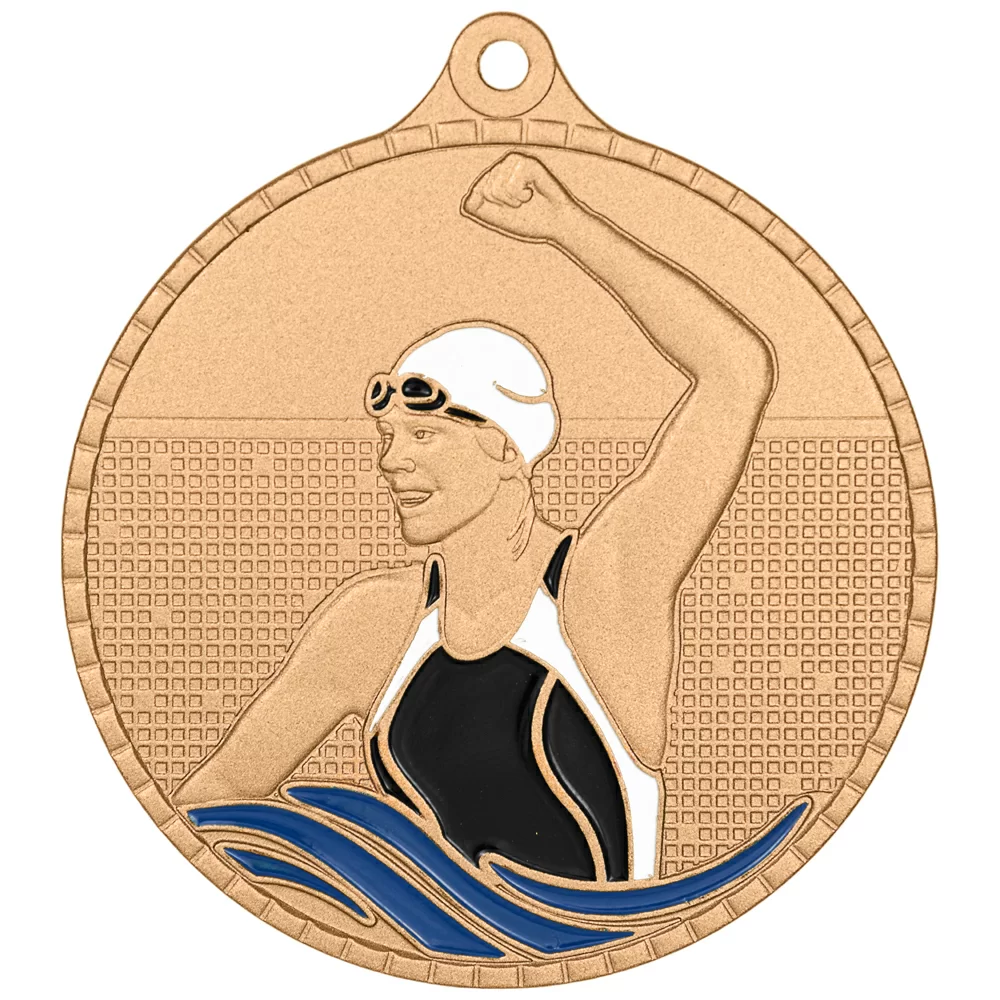Реальное фото Медаль MZP 605-55/B плавание женское (D-55мм, s-2 мм) от магазина СпортЕВ