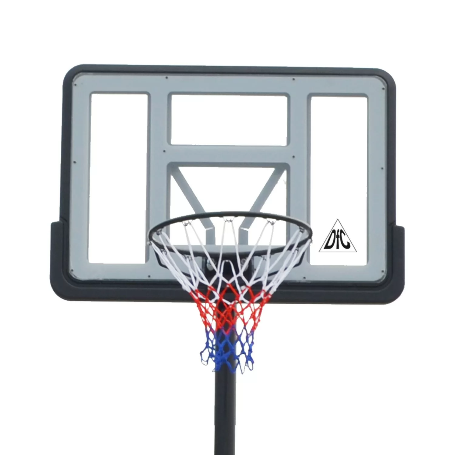 Реальное фото Баскетбольная стационарная стойка DFC ING44P3 112x75cm раздвиж. рег-ка (три короба) от магазина СпортЕВ