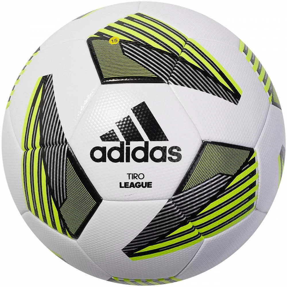 Реальное фото Мяч футбольный Adidas Tiro League TSBE №5 бело-желтый FS0369 от магазина СпортЕВ
