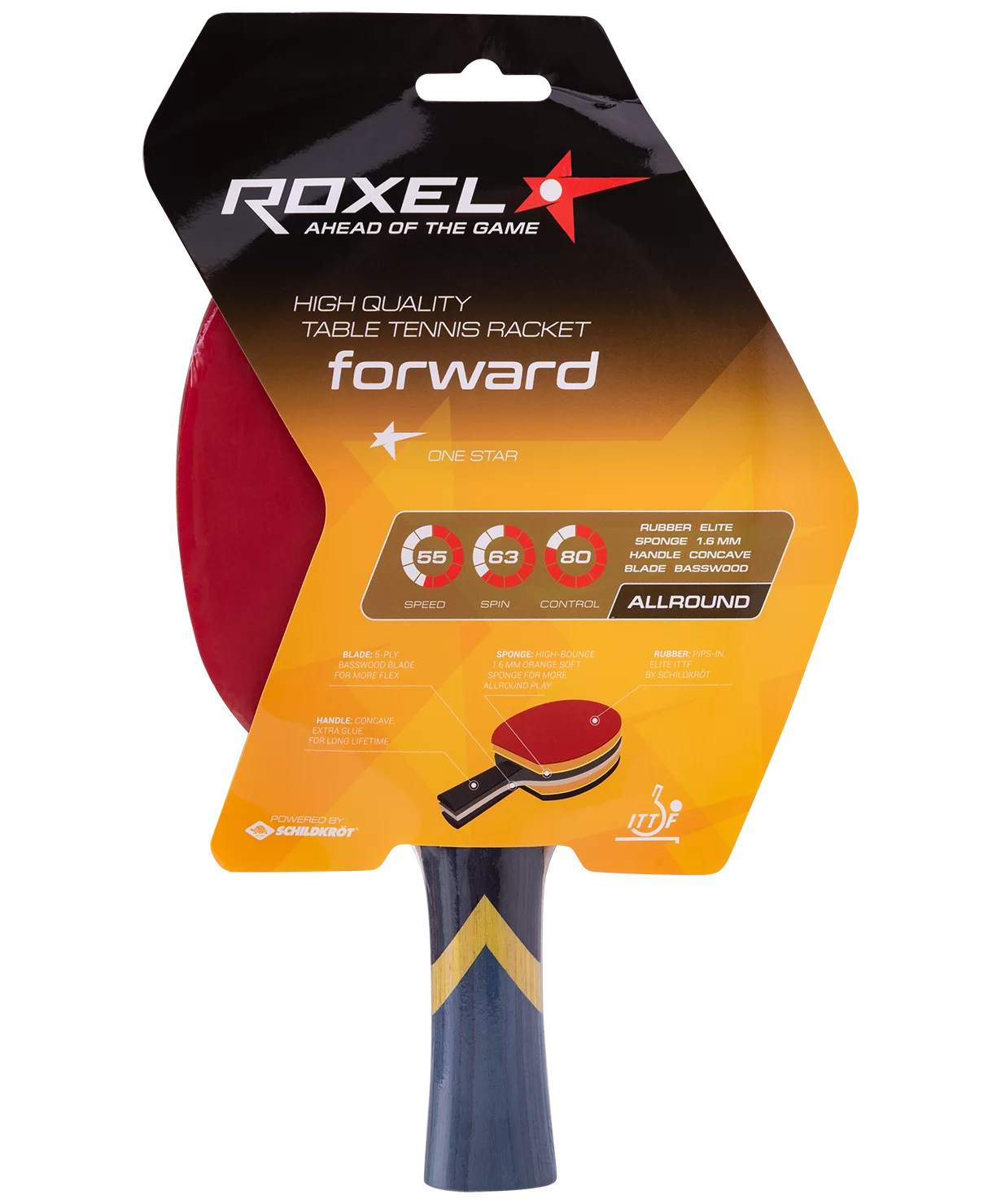 Реальное фото Ракетка для настольного тенниса Roxel 1* Forward коническая 15355 от магазина СпортЕВ
