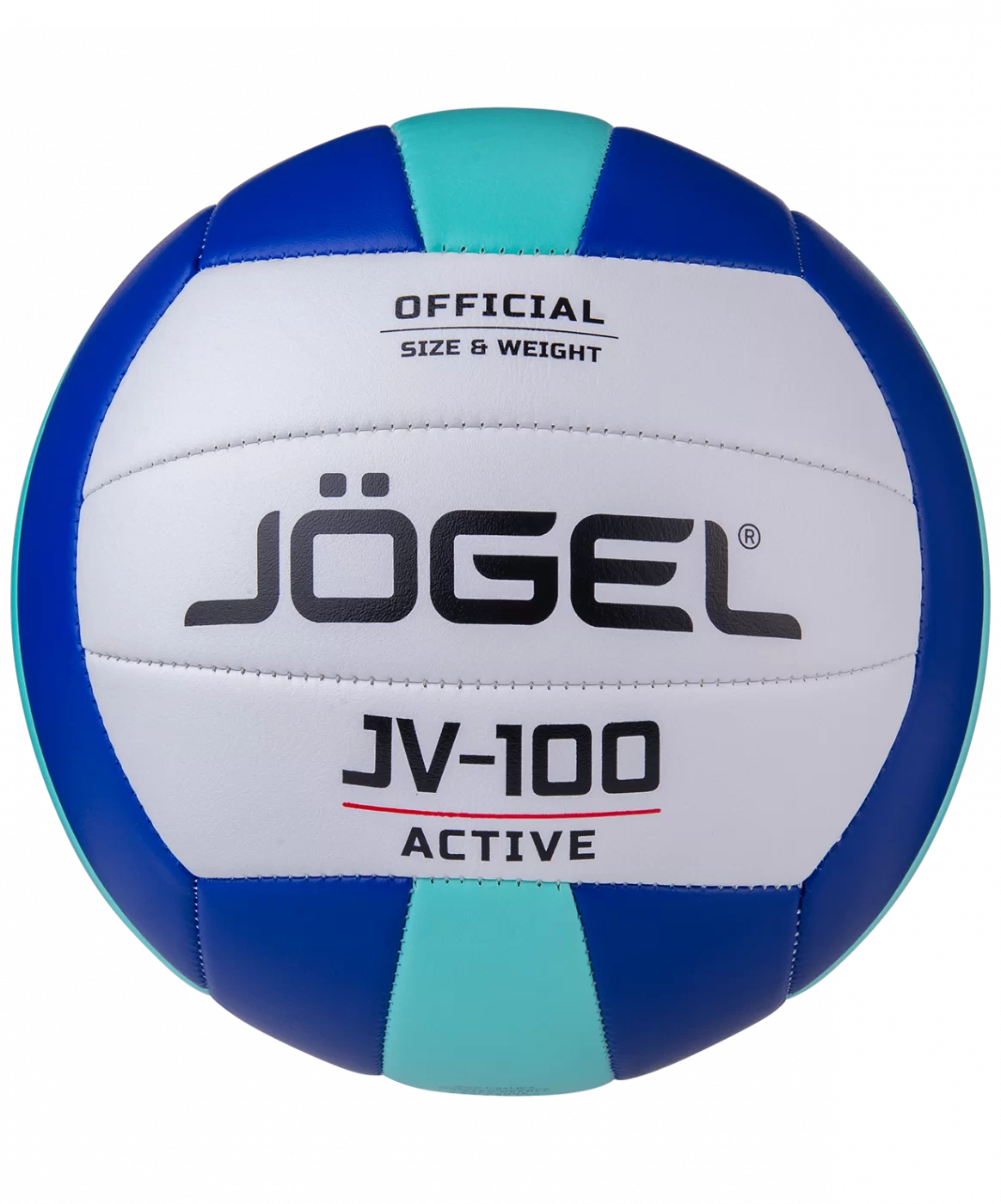 Реальное фото Мяч волейбольный Jogel JV-100 синий/мятный 19884 от магазина СпортЕВ