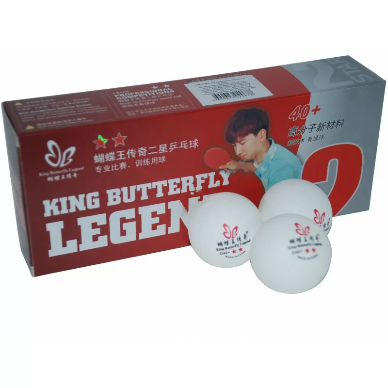 Реальное фото Мяч для настольного тенниса King Butterfly Legend 2* (1 шт) 1440/2S от магазина СпортЕВ