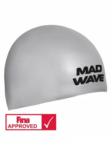 Реальное фото Шапочка для плавания Mad Wave Soft Fina Approved M silver M0533 01 2 12W от магазина СпортЕВ