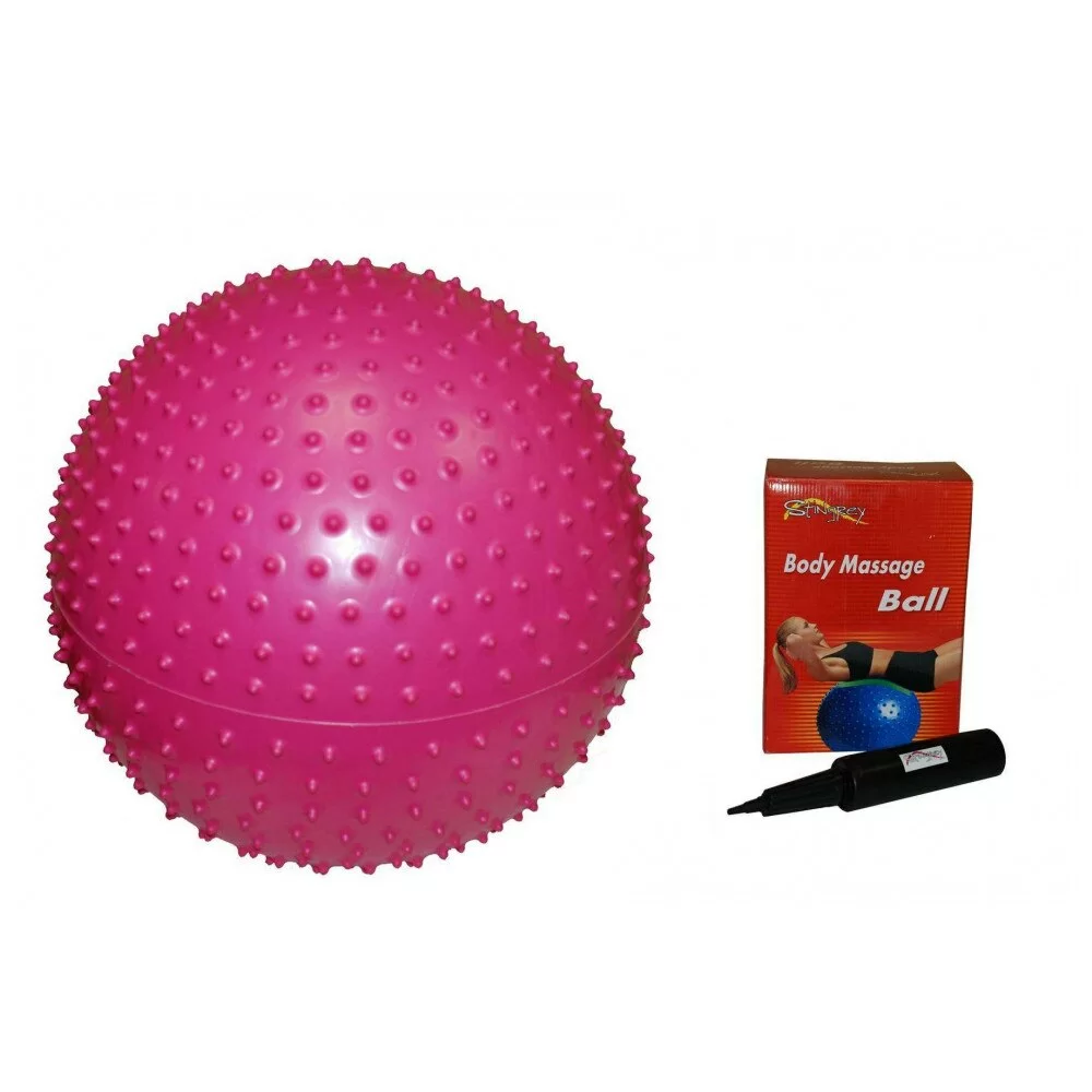 Реальное фото Мяч массажный 55 см Stingrey GB02 с насосом GB02/55ТР от магазина СпортЕВ