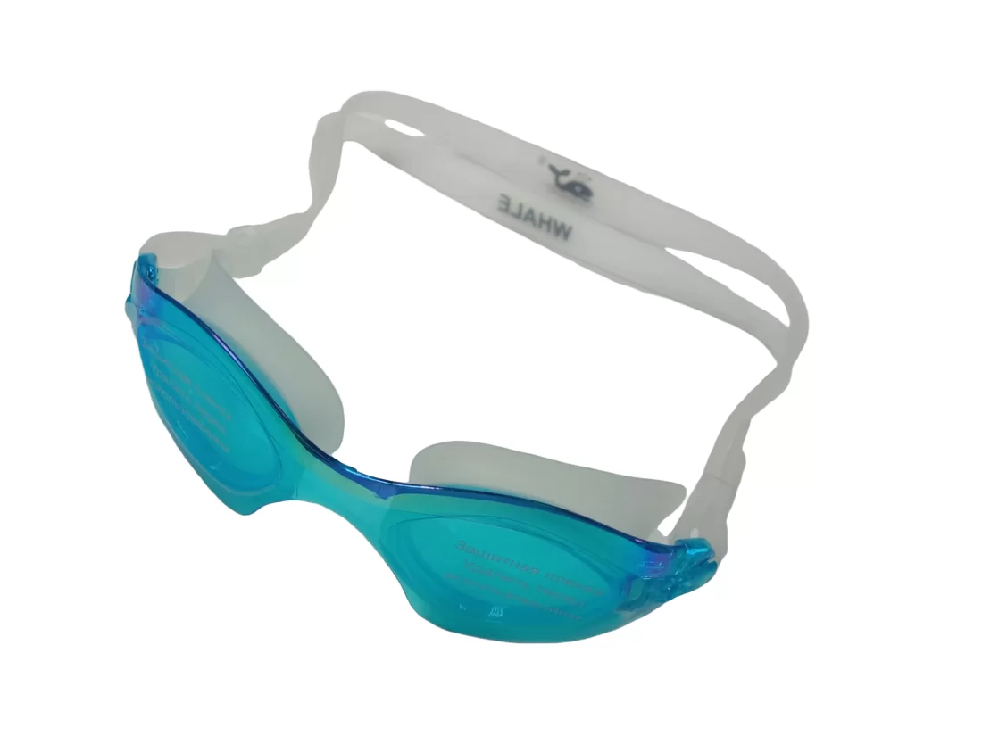 Реальное фото Очки-маска для плавания Whale Y0M555-4 для взрослых белый/голубой от магазина СпортЕВ