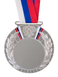 Медаль MD Rus.80/S (D-80 мм, D-50 мм, s-3 мм) с лентой