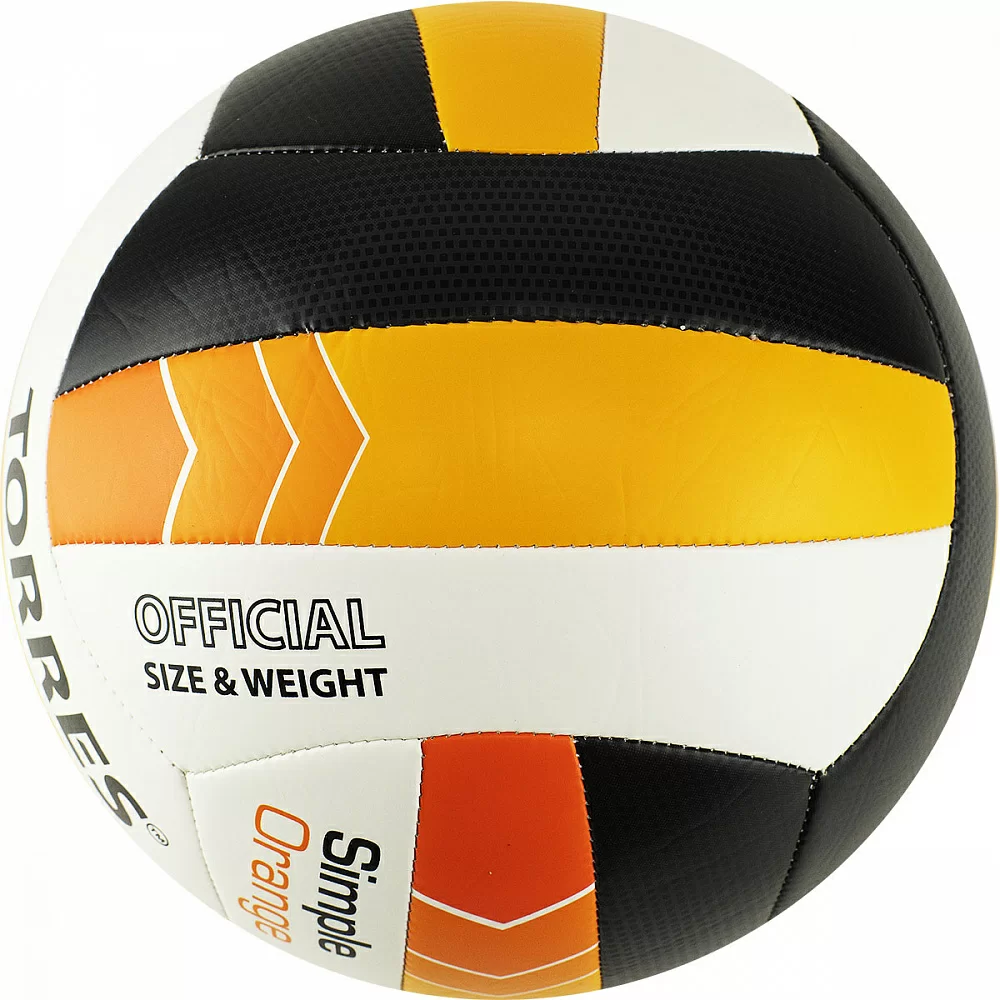 Реальное фото Мяч волейбольный Torres Simple Orange р.5 синт. кожа бело-черно-оранжевый V32125 от магазина СпортЕВ
