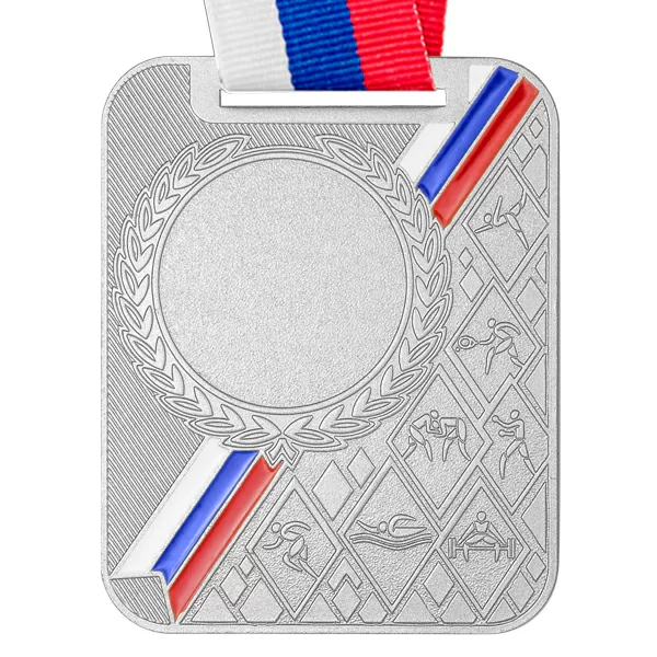 Реальное фото Медаль MZP 549-65/SM (65х48мм, D-25мм, s-2,5мм) с лентой от магазина СпортЕВ
