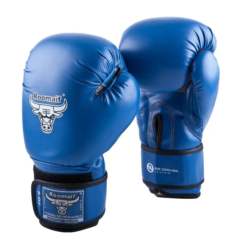 Реальное фото Перчатки боксерские Roomaif RBG-139 Dyex синий от магазина СпортЕВ
