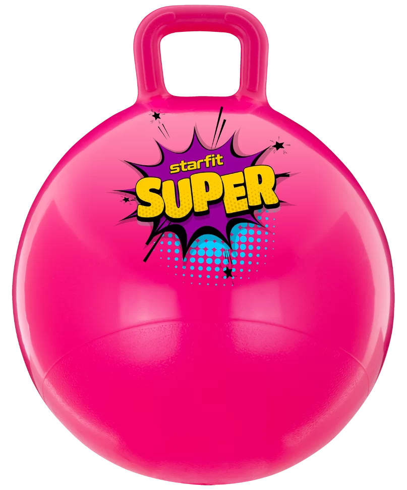 Реальное фото Мяч-попрыгун 45 см StarFit GB-0401 Super 500 гр с ручкой розовый (антивзрыв) 16557 от магазина СпортЕВ