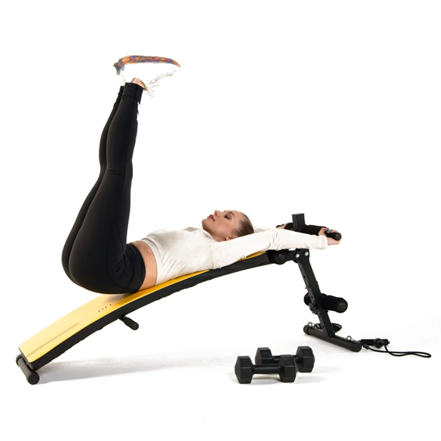 Реальное фото Скамья для пресса DFC гантели, эспандеры D102RY от магазина Спортев