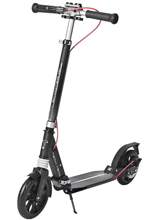 Реальное фото Самокат TechTeam City Scooter Disk Brake (2022) черный/серый от магазина СпортЕВ