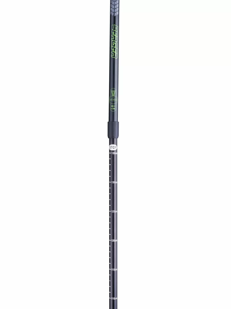 Реальное фото Палки для скандинавской ходьбы Berger Longway, 77-135 см, 2-секционные, чёрный/ярко-зелёный 10960 от магазина СпортЕВ