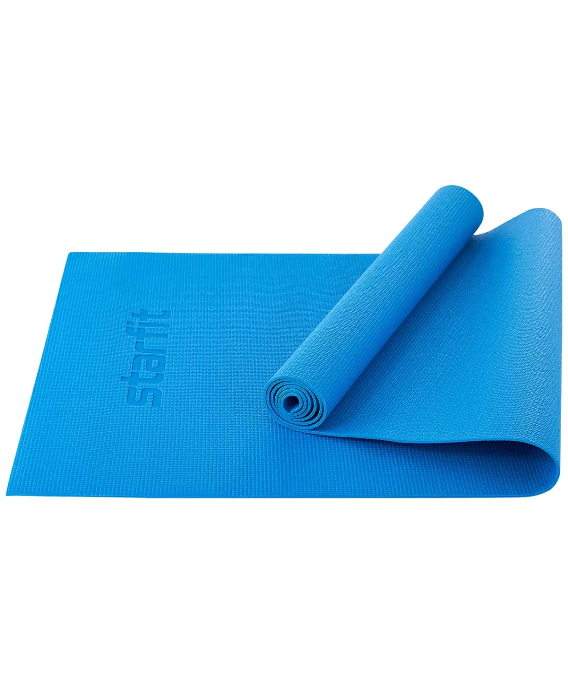 Реальное фото Коврик для йоги 183x61x0,4 см StarFit FM-101 PVC синий от магазина СпортЕВ