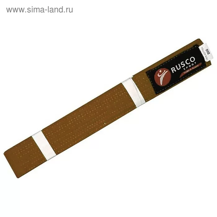 Реальное фото Пояс для единоборств 2.6 м Rusco Sport коричневый от магазина СпортЕВ