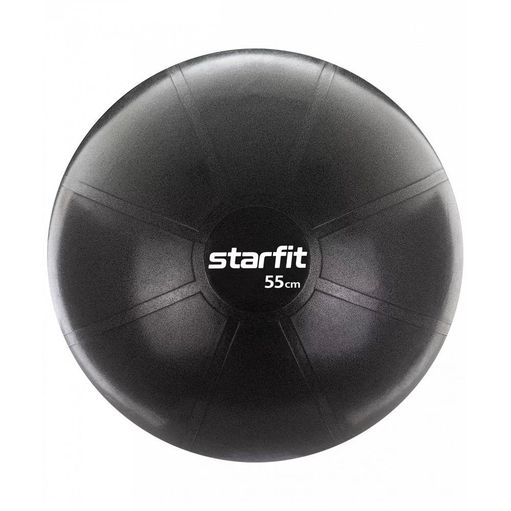 Реальное фото Фитбол 55 см StarFit Pro GB-107 1100 гр без насоса антивзрыв черный 16548 от магазина СпортЕВ