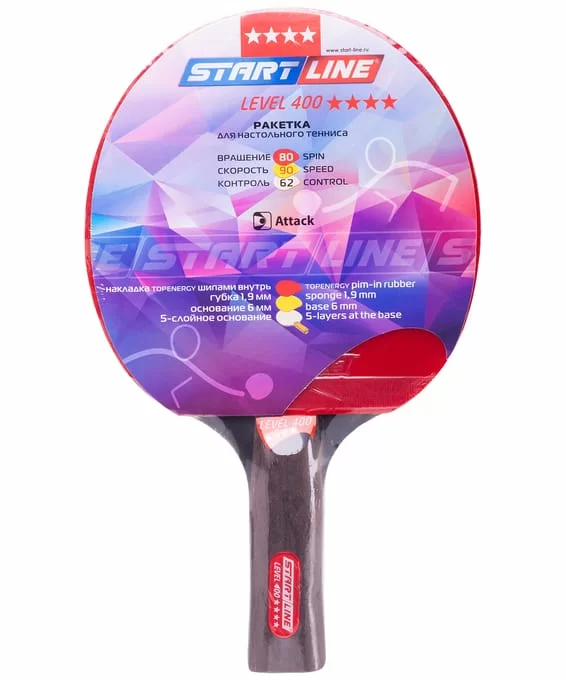 Реальное фото Ракетка для настольного тенниса Start line Level 400 New (анатомическая) 12501 от магазина СпортЕВ