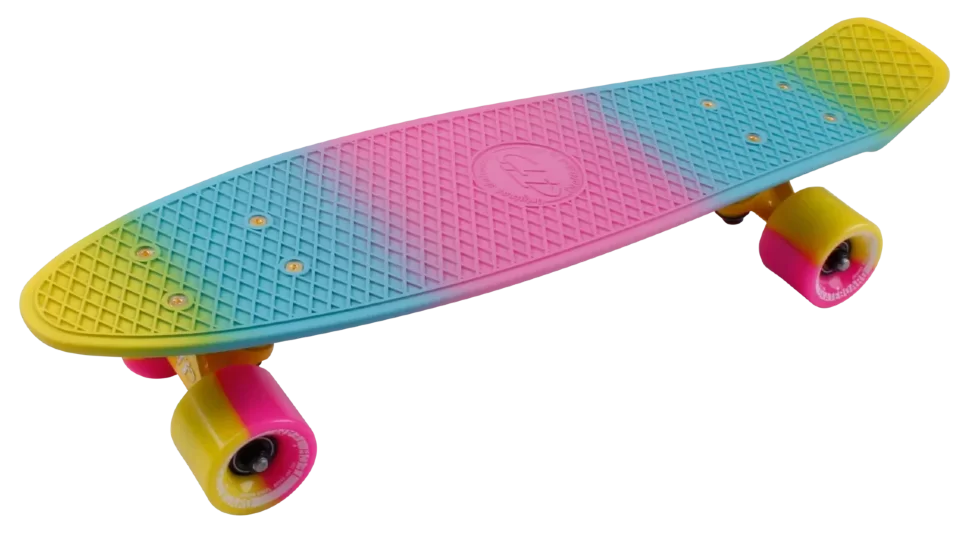 Реальное фото Скейтборд TechTeam пластиковый Multicolor 22 pink/yellow TSL-401M от магазина СпортЕВ
