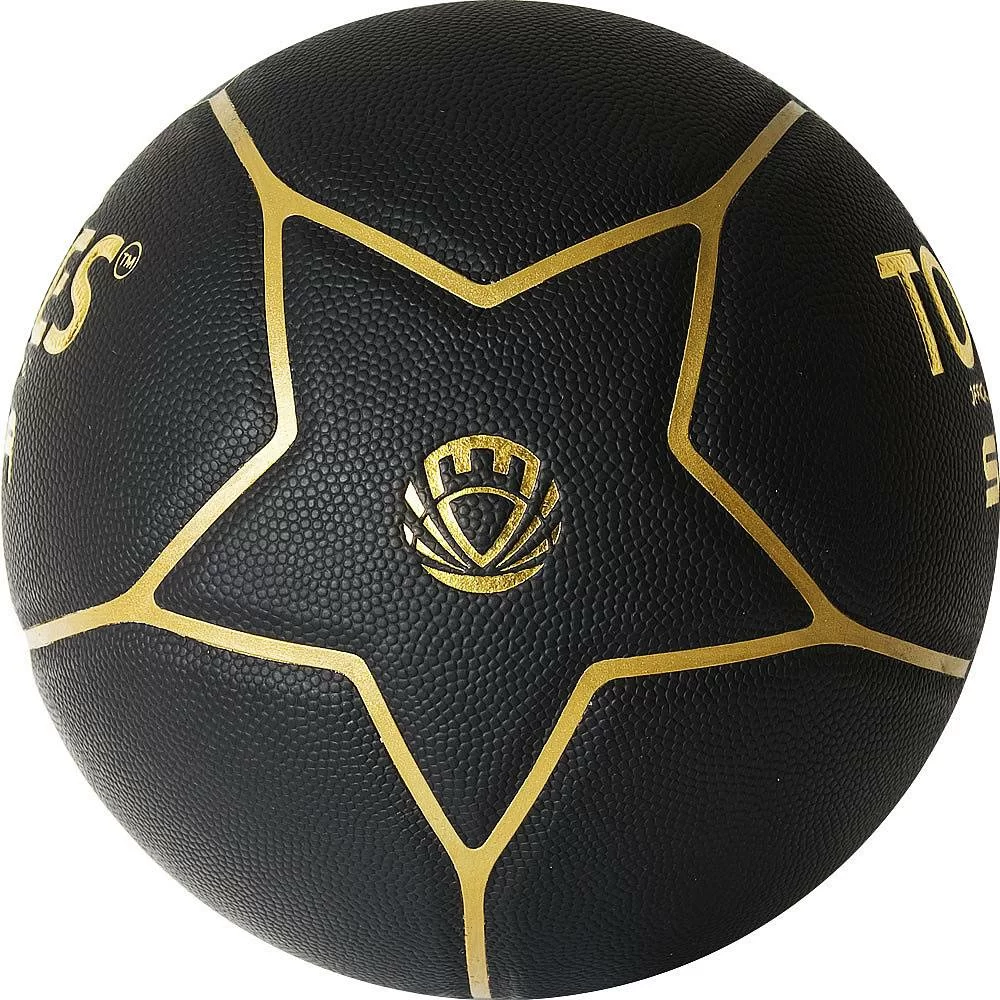 Реальное фото Мяч баскетбольный Torres Star размер №7 ПУ черно-золотой B32317 от магазина СпортЕВ